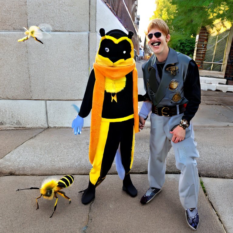 a sidewalk bee and prince.jpg